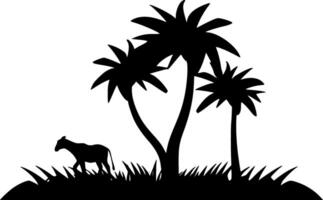 Afrika, minimalistische en gemakkelijk silhouet - illustratie vector
