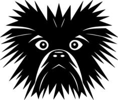 affenpinscher - zwart en wit geïsoleerd icoon - illustratie vector