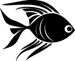 maanvissen - zwart en wit geïsoleerd icoon - illustratie vector