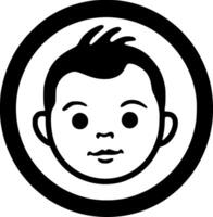 baby - zwart en wit geïsoleerd icoon - illustratie vector