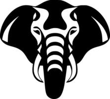 olifant - zwart en wit geïsoleerd icoon - illustratie vector