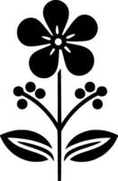 bloem, zwart en wit illustratie vector