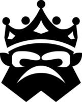 koning - zwart en wit geïsoleerd icoon - illustratie vector