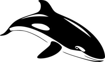 moordenaar walvis - zwart en wit geïsoleerd icoon - illustratie vector