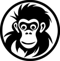 aap - zwart en wit geïsoleerd icoon - illustratie vector