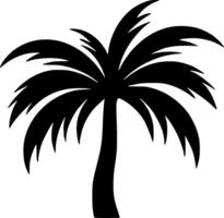 palm - zwart en wit geïsoleerd icoon - illustratie vector