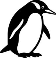 pinguïn - zwart en wit geïsoleerd icoon - illustratie vector