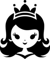 prinses, zwart en wit illustratie vector