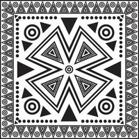 zwart monochroom inheems Amerikaans volk ornament. plein patroon, sjaal van de volkeren van Amerika, azteeks, inca's, Maya vector
