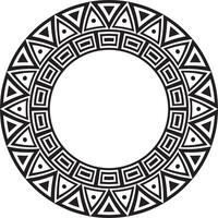 inheems Amerikaans ronde monochroom patroon. meetkundig vormen in een cirkel. nationaal ornament van de volkeren van Amerika, Maya, Azteken, inca's vector