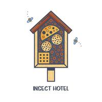 insect kever hotel, diy hout huis met natuurlijk componenten. huis voor tuin nuttig ongedierte vector