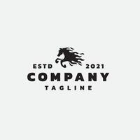 vlam paard logo ontwerp vector