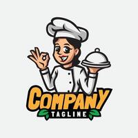 chef mascotte logo ontwerp vector