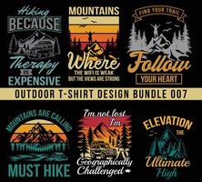 berg wandelen buitenshuis t-shirt ontwerp bundels ontwerp vector