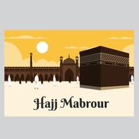 hadj mabrour viering met heilig kaaba vector