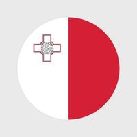 nationaal vlag van Malta. Malta vlag. Malta ronde vlag. vector