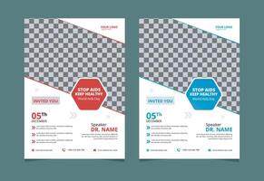 gezondheidszorg en medisch zakelijke folder of poster ontwerp, brochure folder lay-out sjabloon ontwerp vector