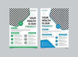 gezondheidszorg en medisch zakelijke folder of poster ontwerp, brochure folder lay-out sjabloon ontwerp vector