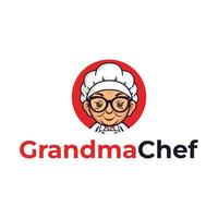 grootmoeder chef mascotte logo illustratie vector