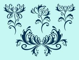 decoratief flora Sjablonen klassiek symmetrisch curves schetsen vector