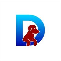 d brief en hond logo ontwerp illustratie vector