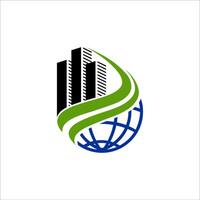 wereld stad logo sjabloon ontwerp , embleem, ontwerp concept, creatief symbool, icoon vector