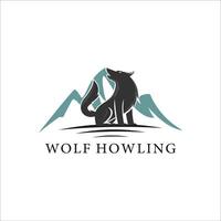 wolf hoe leng logo ontwerp illustratie vector