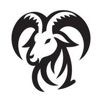 minimalistische geit logo Aan een wit achtergrond vector
