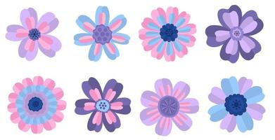 set bloemknop cartoon style.isolated in witte background.collection bloemen plant. vector