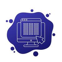 online spreadsheet icoon, lijn vector