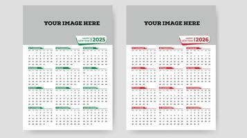 maandelijks kalender 2025-2026.eps vector