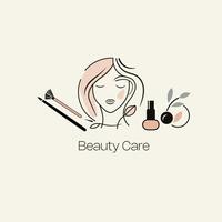 schoonheid salon logo. cosmetica, bedenken en schoonheid salon logo. vector