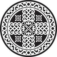 monochroom ronde yakut amulet, huis bescherming. nationaal etnisch ornament van de volkeren van de ver noorden, taiga, toendra. vector