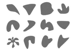 blobs vloeistof vormen met zig zag strepen pictogram symbool zichtbaar illustratie reeks vector