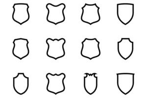 schild embleem en insigne logos lijn pictogram symbool zichtbaar illustratie reeks vector