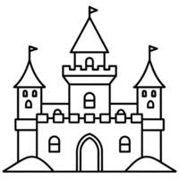 Koninklijk kasteel schets kleur boek bladzijde lijn kunst illustratie digitaal tekening vector