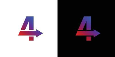 uniek en modern 4 richting logo ontwerp vector