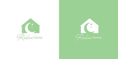 de ontspannende huis logo ontwerp is uniek en inspirerend vector