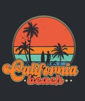 Californië t-shirt ontwerp. palm bomen silhouet t overhemd ontwerp. t-shirt ontwerp voor afdrukken. Californië logo ontwerp illustratie. citaten voor t overhemd vector