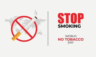 wereld Nee tabak dag 31 mei vakantie concept sjabloon voor achtergrond met banier poster en kaart vlak illustratie vector