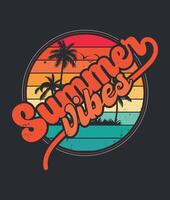 zomervibes retro vintage t-shirtontwerp vector