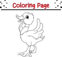 gelukkig eend dier kleur boek bladzijde voor kinderen vector
