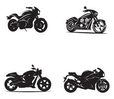 reeks van motorfiets silhouetten geïsoleerd Aan wit achtergrond. illustratie. vector