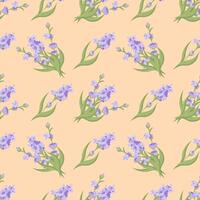 een takje van lavendel. Purper bloem. naadloos patroon. illustratie. vector