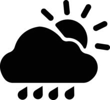 weer vlak pictogrammen set. zon, regenen, donder storm, dauw, wind, sneeuw wolk, nacht lucht geven stijl symbool, regendruppels. minimaal voor apps of website geïsoleerd Aan vector