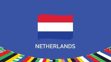Nederland embleem teams Europese landen 2024 symbool abstract landen Europese Duitsland Amerikaans voetbal logo ontwerp illustratie vector