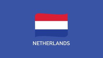 Nederland vlag lint teams Europese landen 2024 abstract landen Europese Duitsland Amerikaans voetbal symbool logo ontwerp illustratie vector