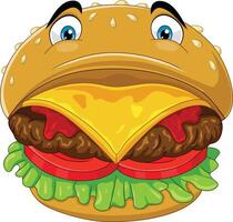 tekenfilm hamburger Aan wit achtergrond vector