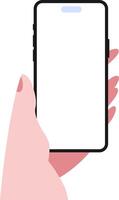 gemakkelijk vlak hand- Holding telefoon illustratie vector