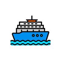 cruise, gekleurde lijn icoon, geïsoleerd achtergrond vector